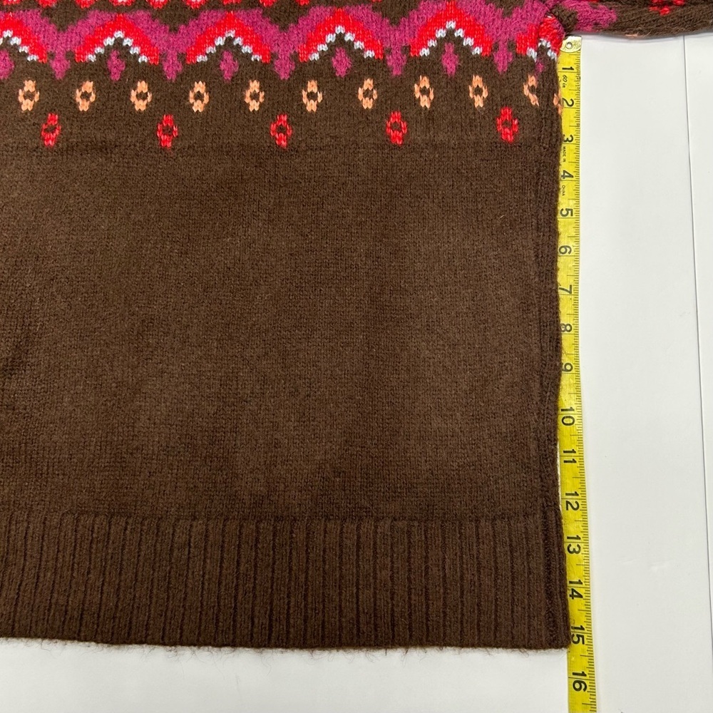 Lou & Grey Chocolate Knit Fairisle Mock Neck Sweater Women’s S Colorful - Picture 10 of 16